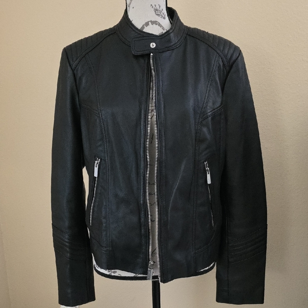 Guess GENUINE Leather Moto Jacket